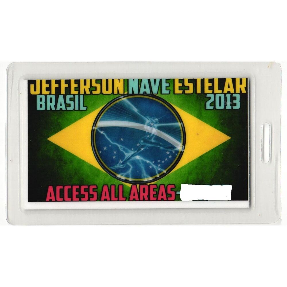 2013 Jefferson Starship Brazil Concert Laminate Backstage Pass Access All Areas